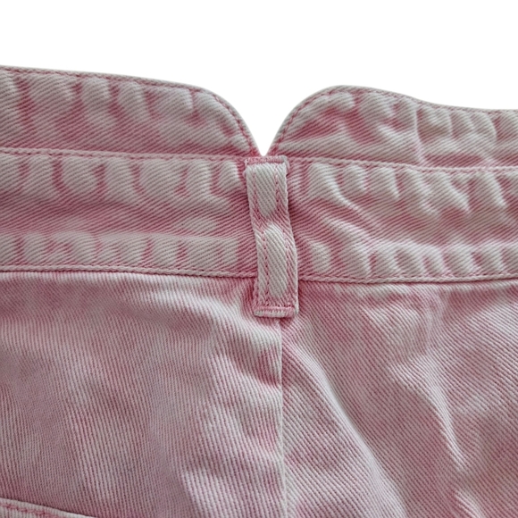 Women's Faherty Rikki Shorts Frayed Hem French Rose 26 Cotton Paperbag Waistband - Picture 4 of 6